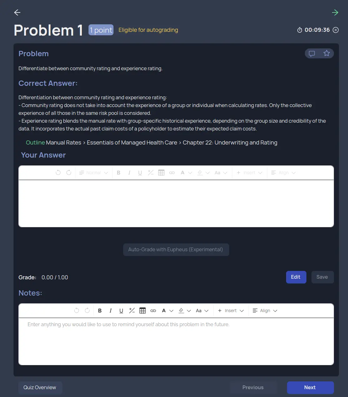 screenshot of a practice problem solution